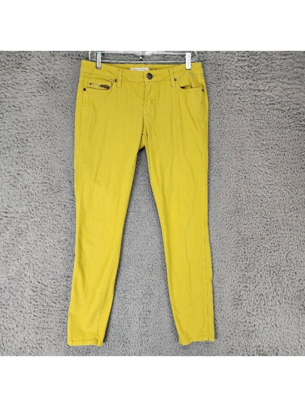 Life In Progress Jeans Womens 28 Avocado YellowStretch Low Rise Skinny